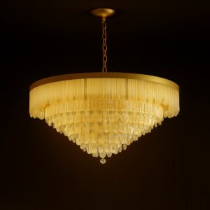 Golden Rainfall – Tiered Crystal Drop Chandelier