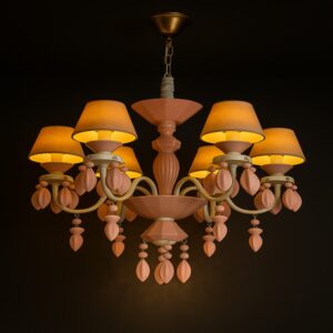 Blush Bloom – Pastel Peach Luxury Chandelier