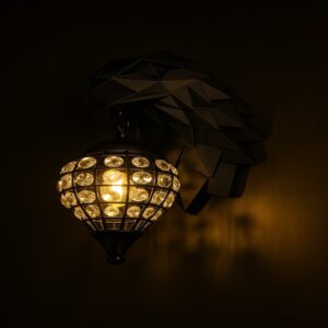 Aquila Noir – Geometric Crystal Wall Lamp